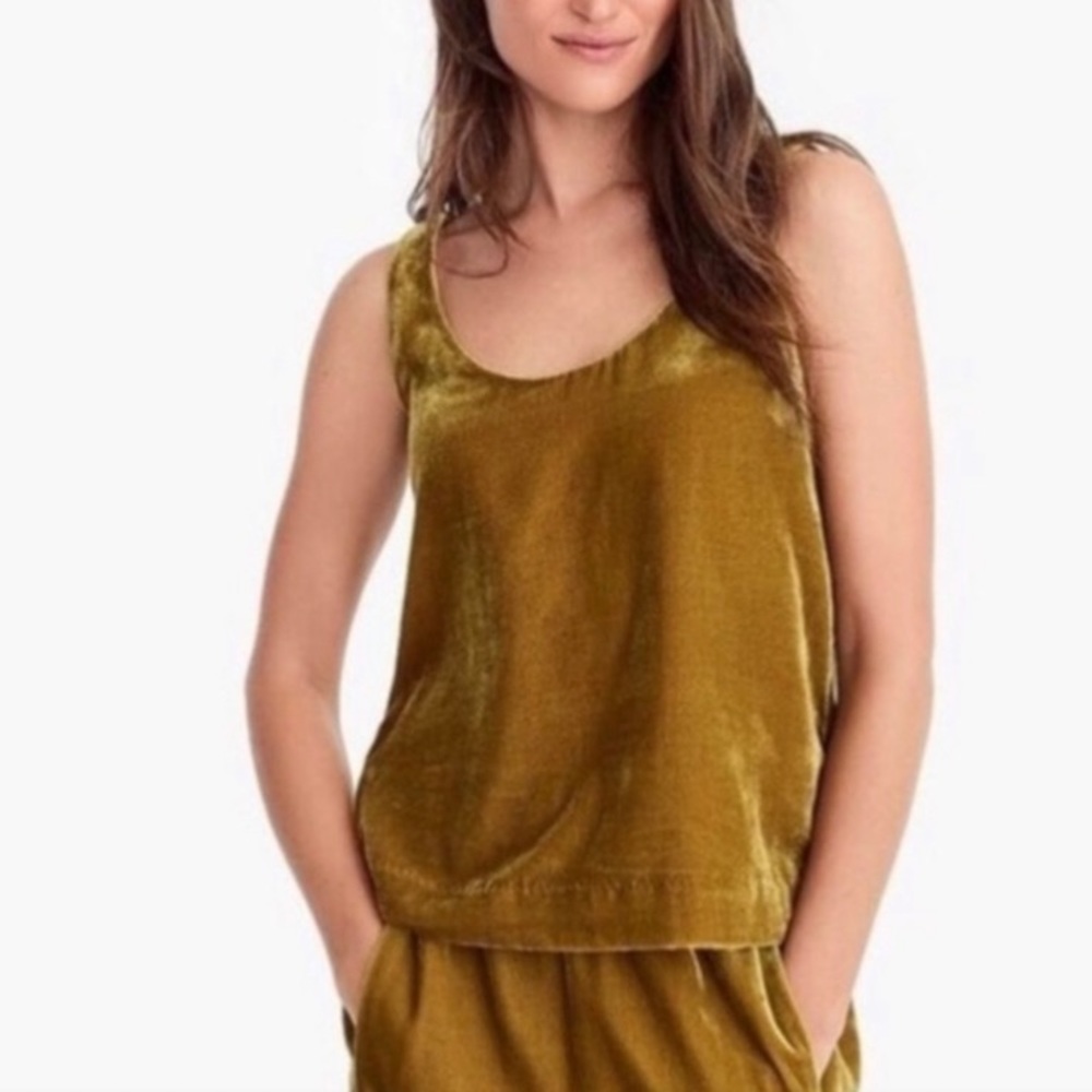 J. Crew Velvet Vintage gold  Tank Top Sleeveless